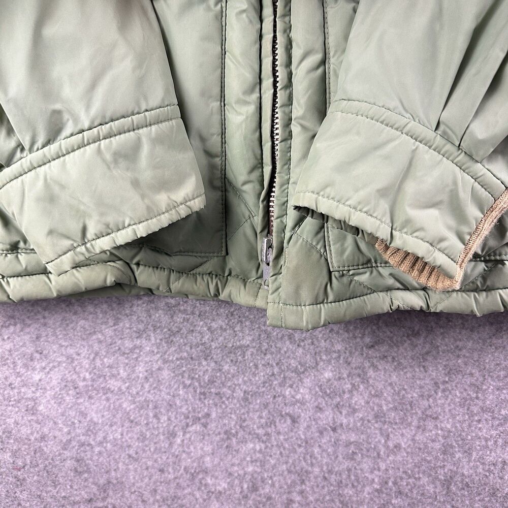 VTG Tempco Goose Down Jacket Mens 44 Green Fur Collar Quilted Talon Zip READ* - Picture 6 of 16